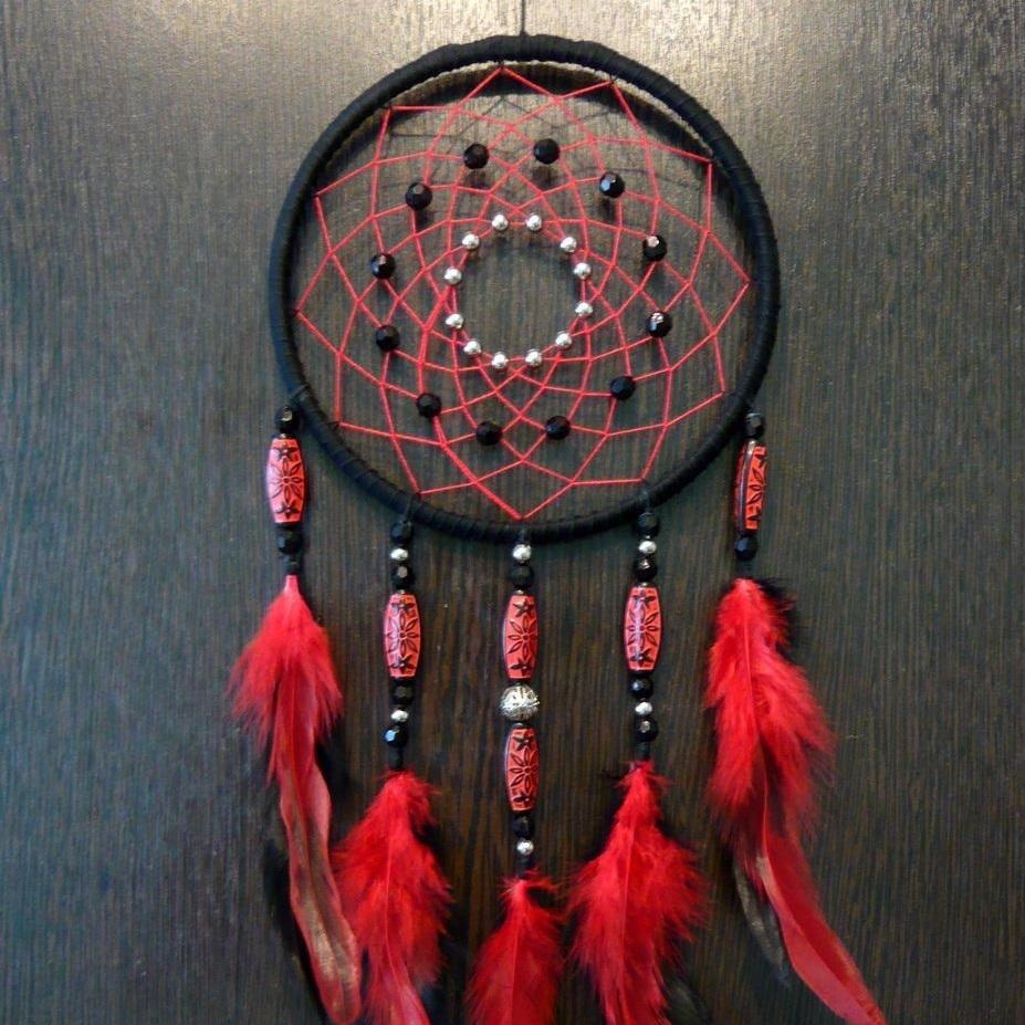 

Ловец снов с одним кольцом "Красный кардинал", диаметр 15 см