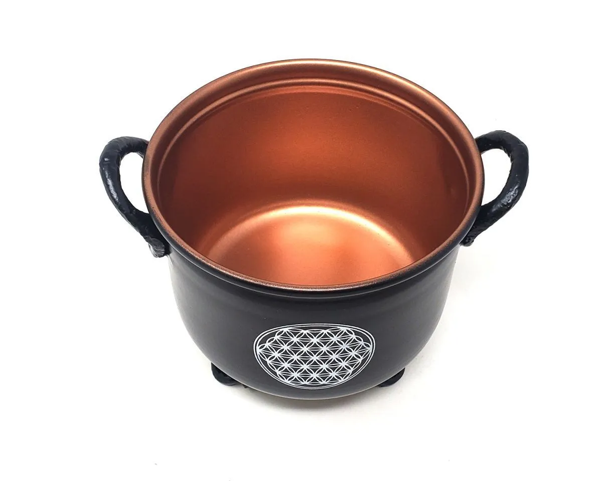 Курильница-котелок "Цветок Жизни" металлическая, без крышки