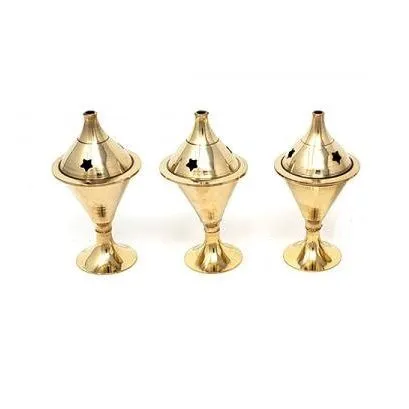 Подставка для благовоний-конусов "Духовный поиск" латунная, на ножке