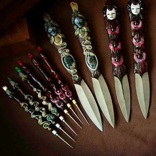 Ритуальный нож "Лилит", гранат и аметист