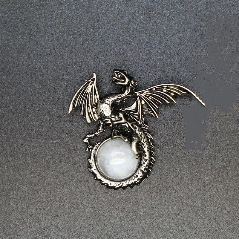 Кулон "Астральный Дракон" с горным хрусталём, на цепочке