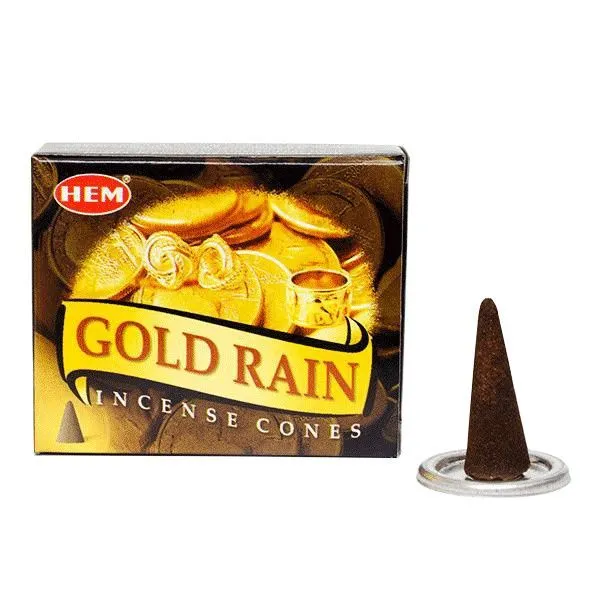 Благовония-конусы HEM Gold Rain "Золотой дождь"