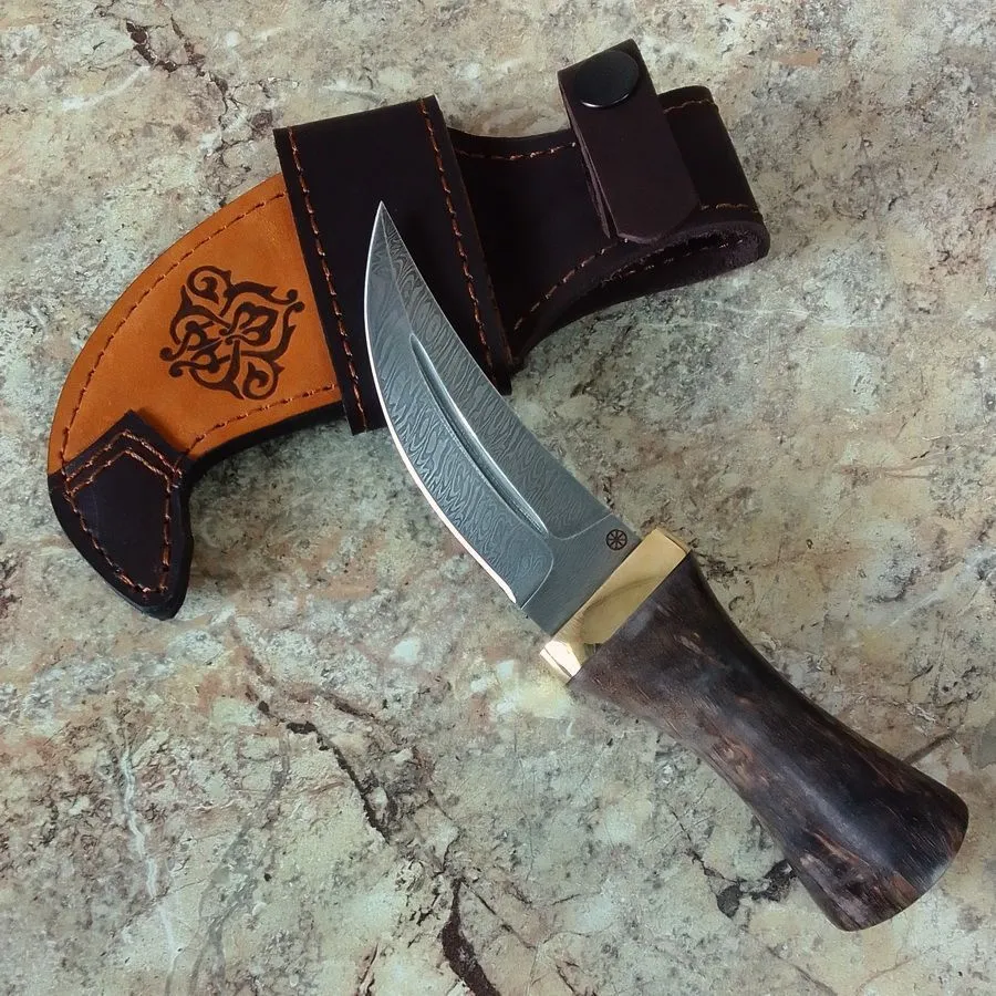 Кинжал "Джамбия" из дамасской стали, ножны в комплекте