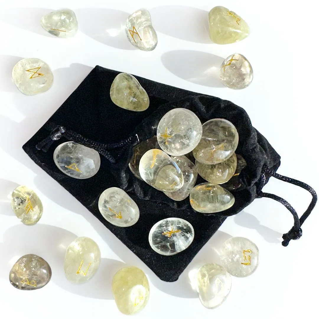 Скандинавские руны из цитрина "Дорога в Ванахейм"