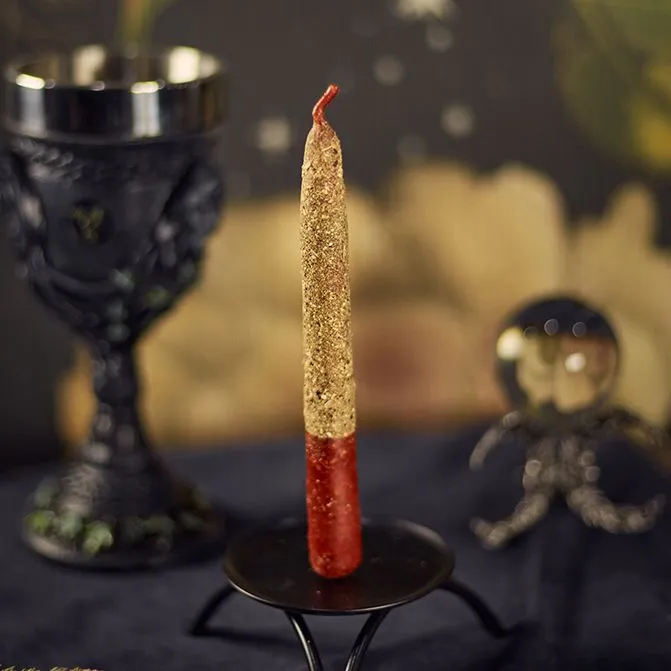 Свеча восковая красная с травами "Любовники"