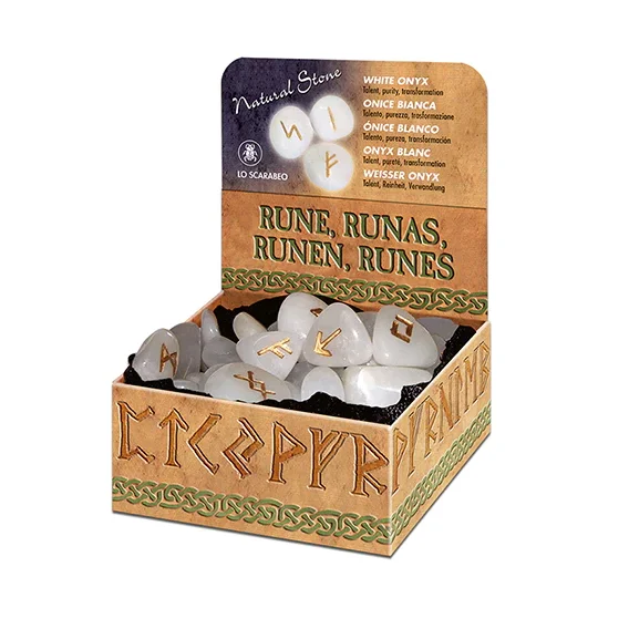 Руны из белого оникса (в подарочной упаковке)