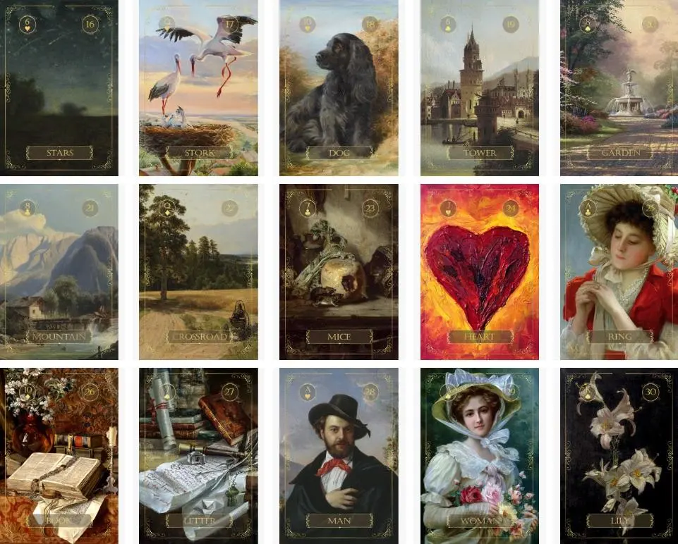 Оракул Ленорман "Искусство Возрождения" (Revival Art Lenormand Oracle Cards)