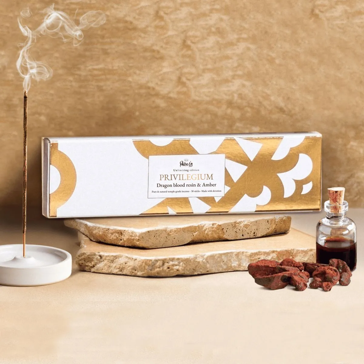 Благовония Pure In "Кровь Дракона и Янтарь" Dragon blood resin & Amber, коллекция Privilegium