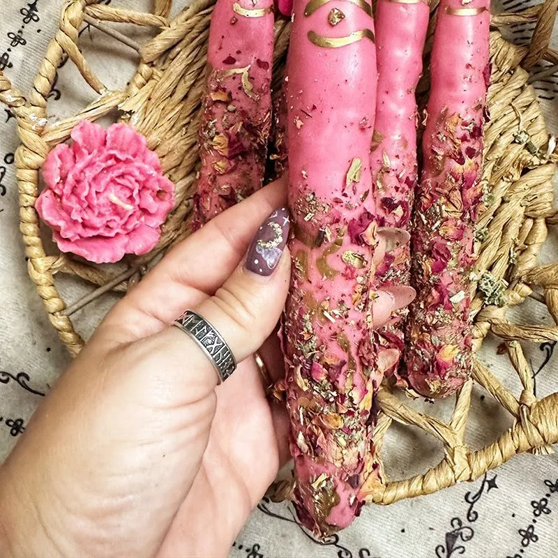 Катаная живая свеча "Око" с розой и шалфеем