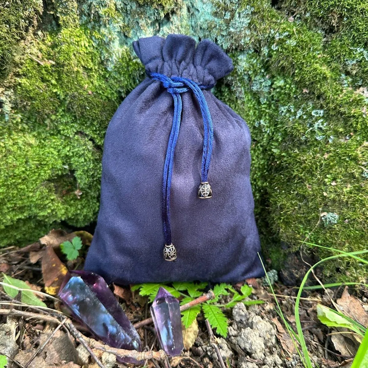 Мешочек для Таро синий, эко-замша