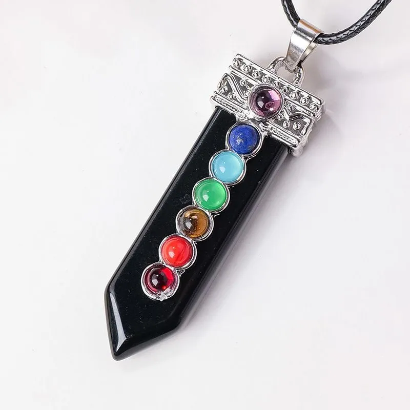 Кулон-амулет "7 чакр" с натуральными камнями