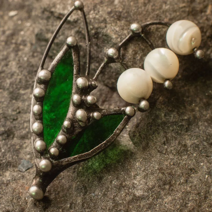 Брошь "Ландыши"