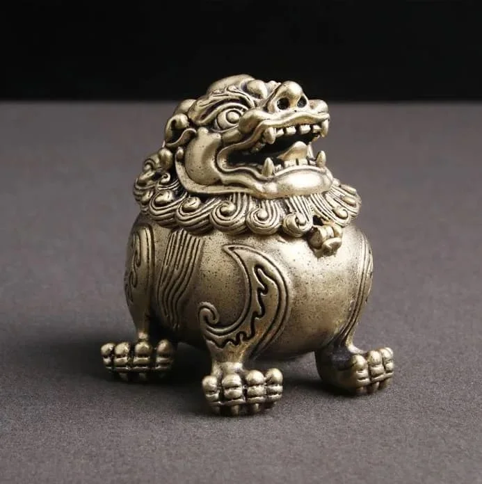 Мини-курильница "Снежный лев" бронзовая