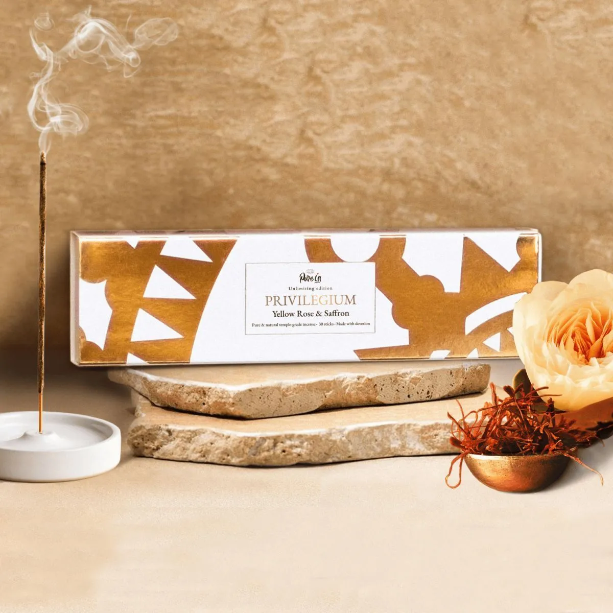 Благовония Pure In "Жёлтая роза и Шафран" Yellow Rose & Saffro, коллекция Privilegium