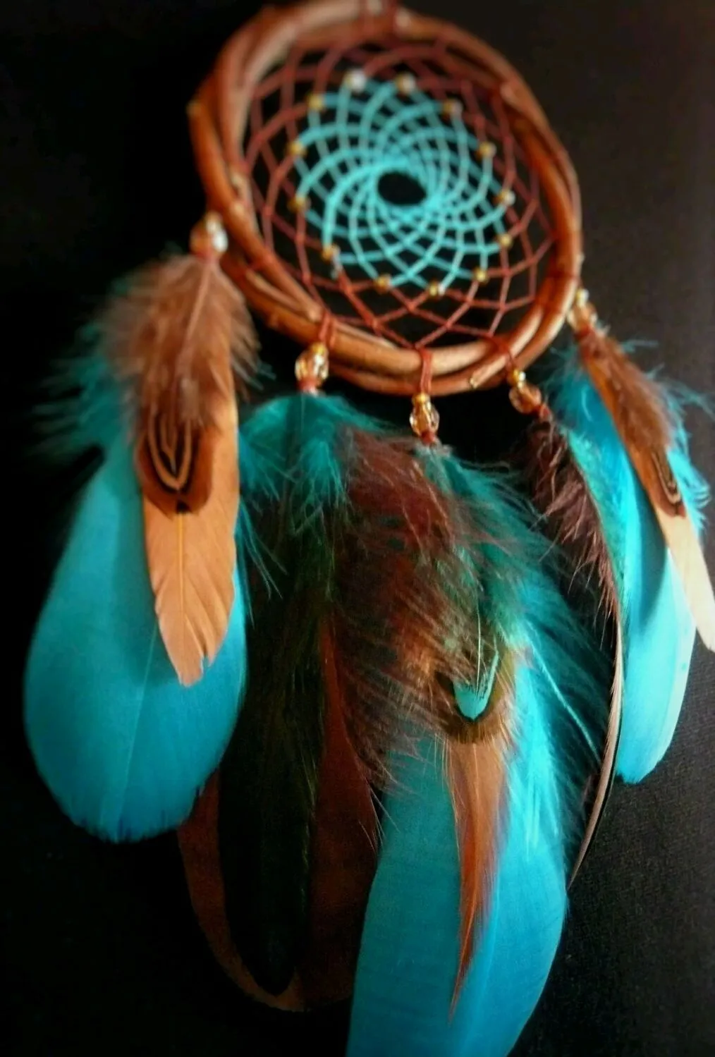 Ловец снов с одним кольцом "Индейское лето", диаметр 11 см