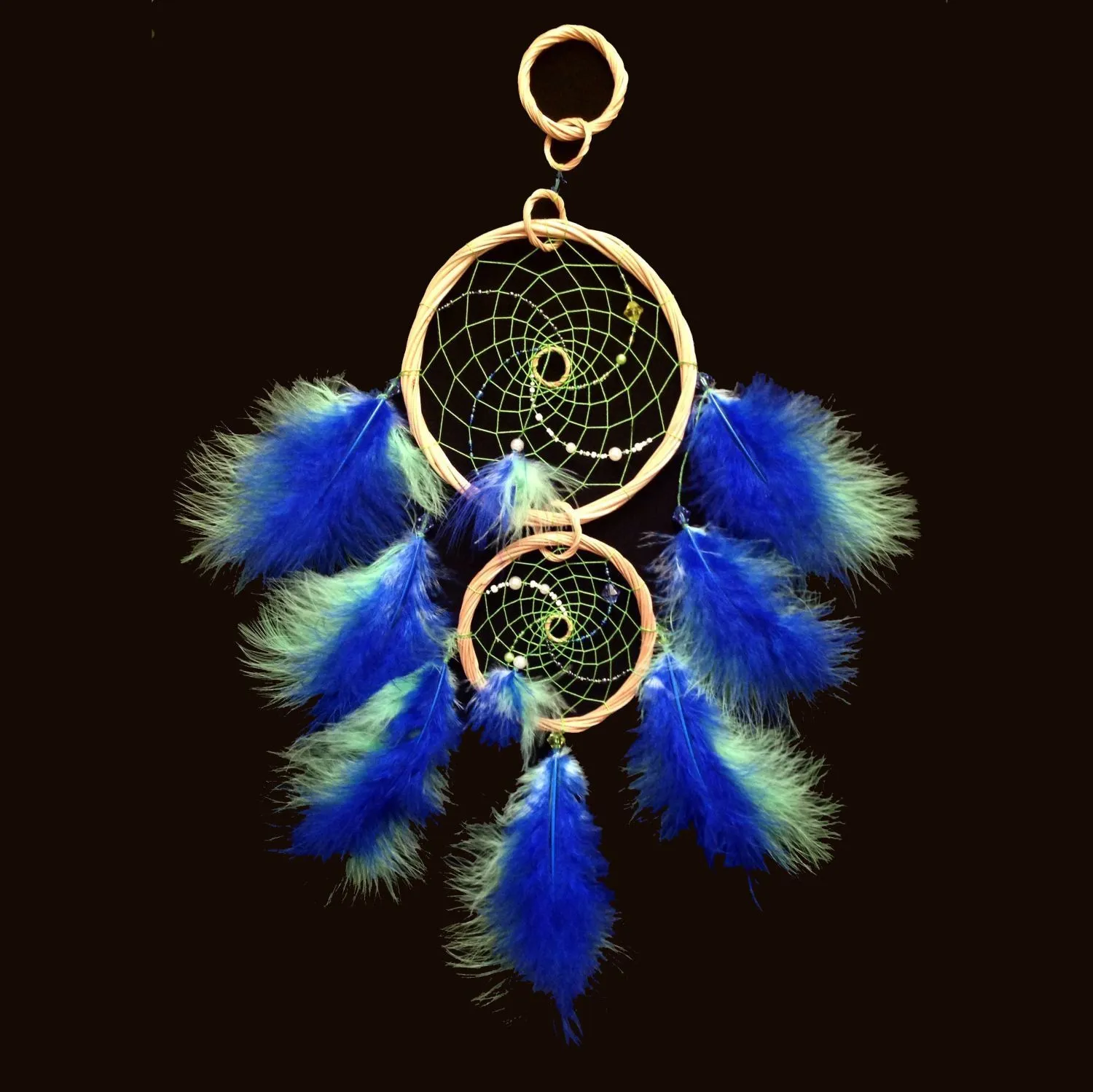 Ловец снов с двумя кольцами "Пламя", диаметр 17 см