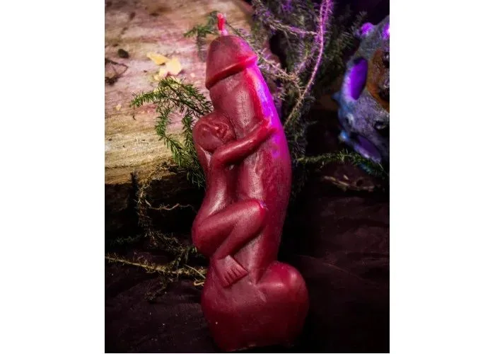 Свеча восковая "Сексуальная энергия" (бордовый)