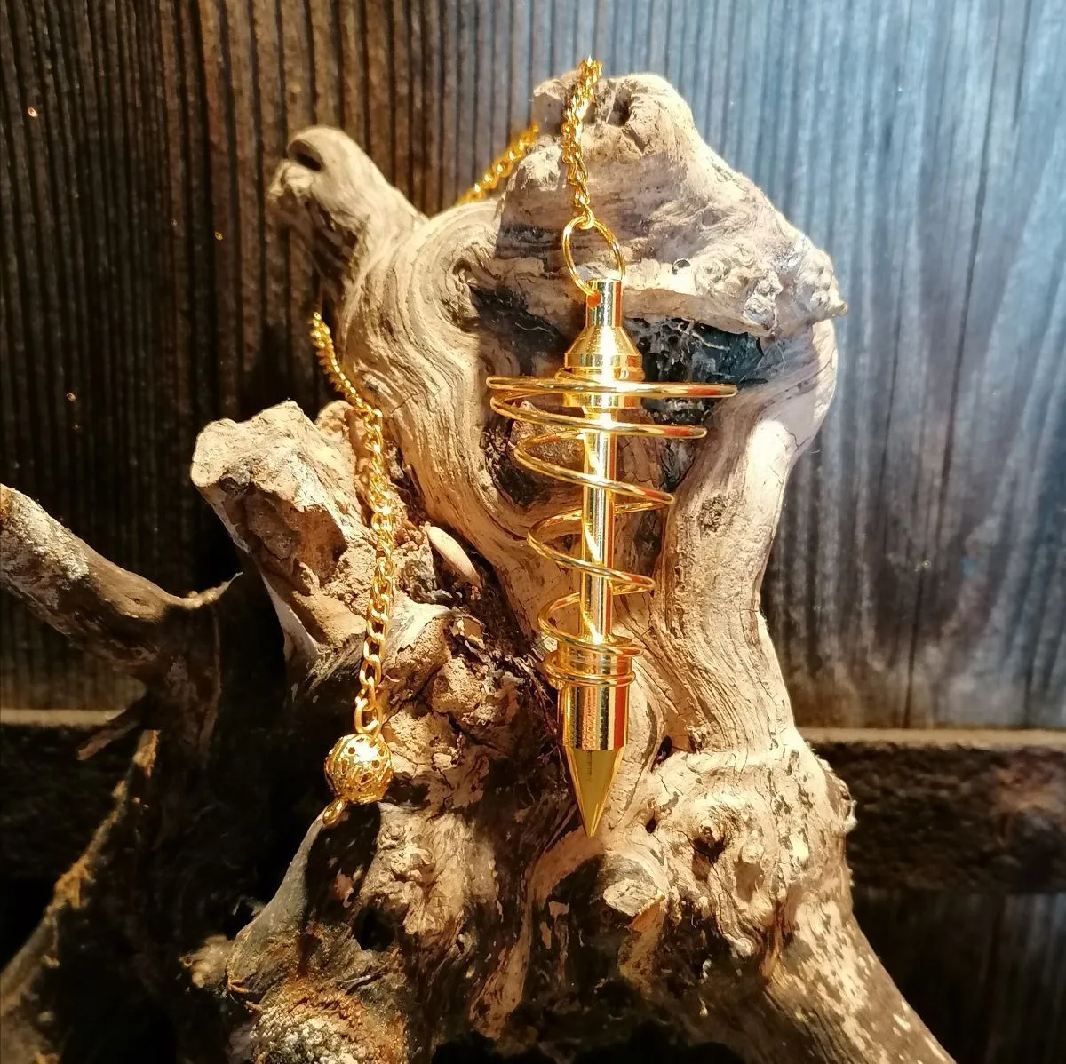 Маятник спиральный латунный позолоченный (большой)