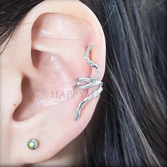 Кафф серебряный "Ветви"