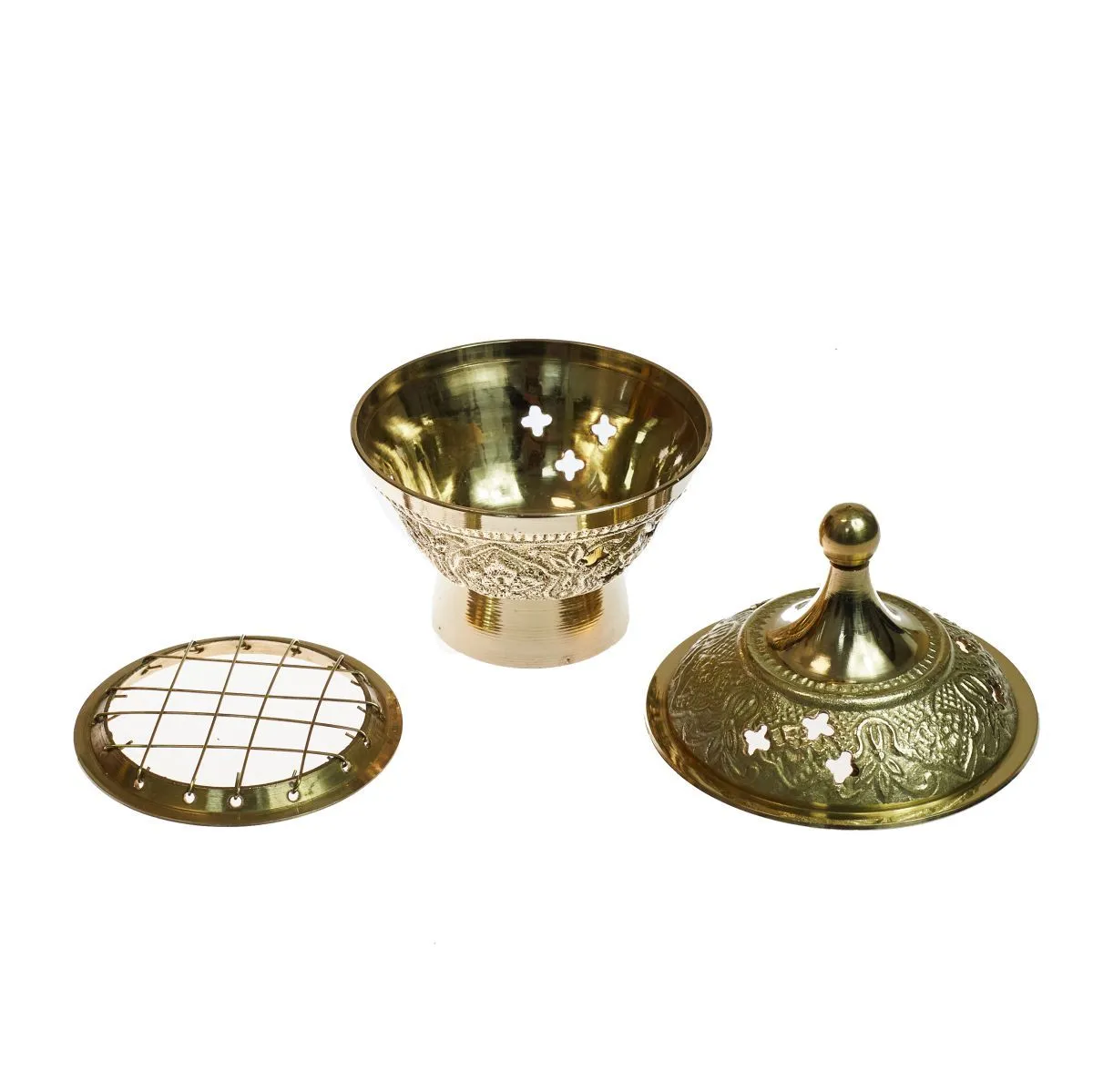 Курильница латунная "Храм огня" с крышкой