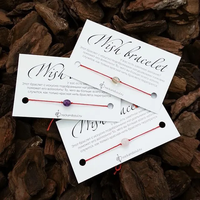 Браслет Желаний (камень-талисман на красной нити)