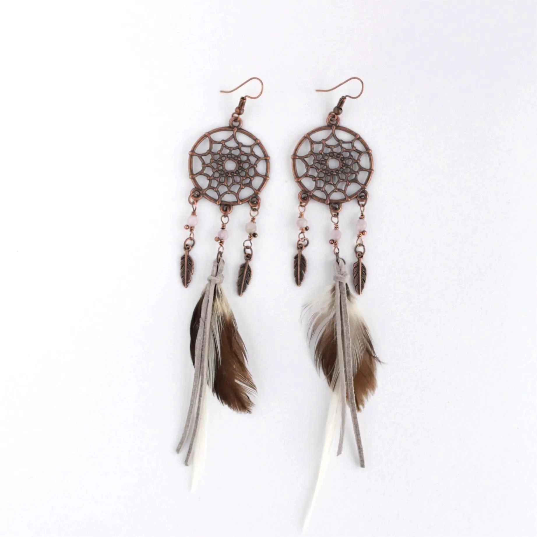 Серьги "Посланники небес" с перьями птиц, в ассортименте