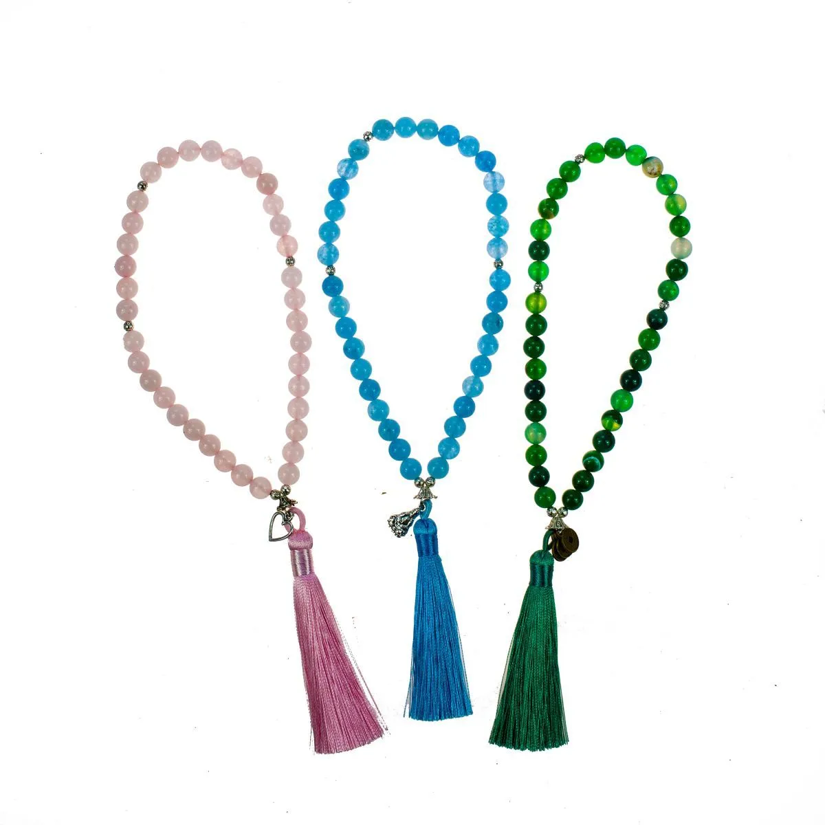 Четки "Фэн-шуй богатства" из зеленого агата, 36 бусин