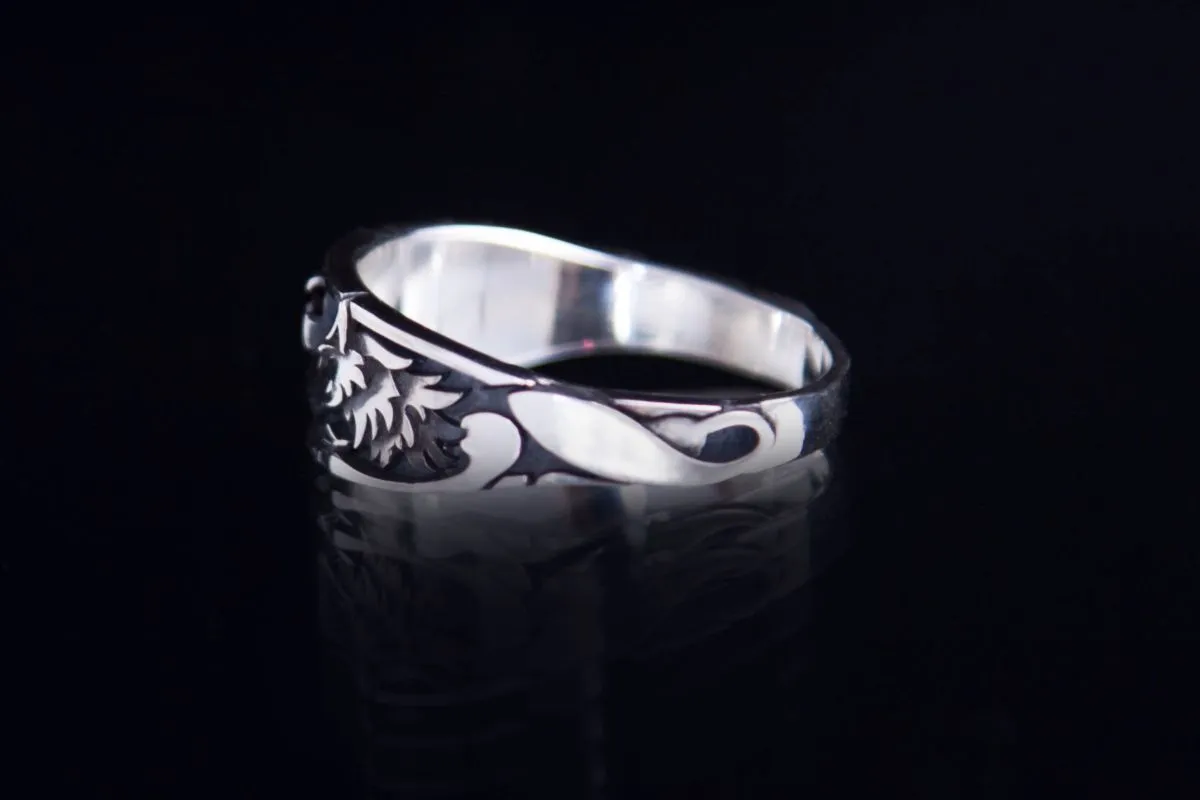 Серебряное кольцо "Волк и лиса"