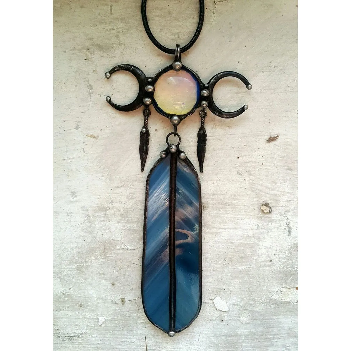 Подвеска "Шелест ночных небес" с опалитом