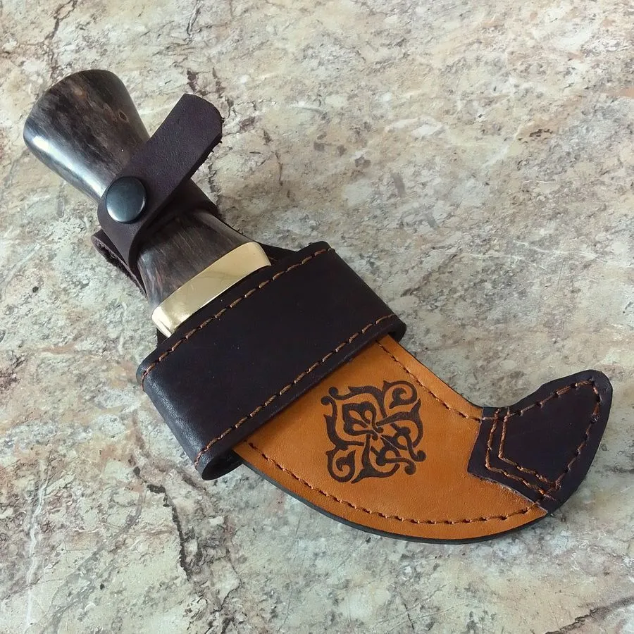 Кинжал "Джамбия" из дамасской стали, ножны в комплекте