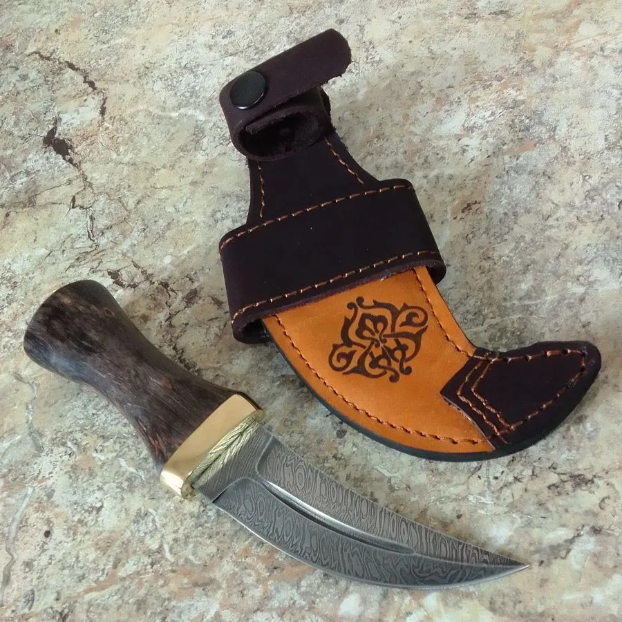 Кинжал "Джамбия" из дамасской стали, ножны в комплекте