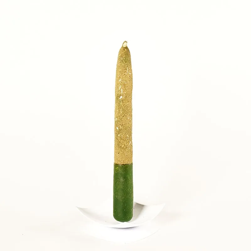 Свеча восковая зеленая с травами "Миллионер"