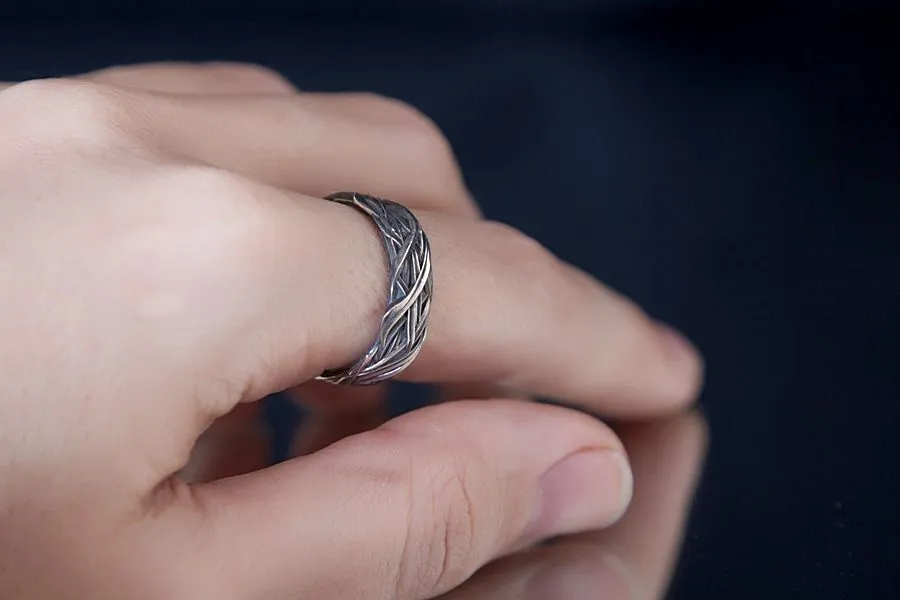 Серебряное кольцо "Сплетение трав"