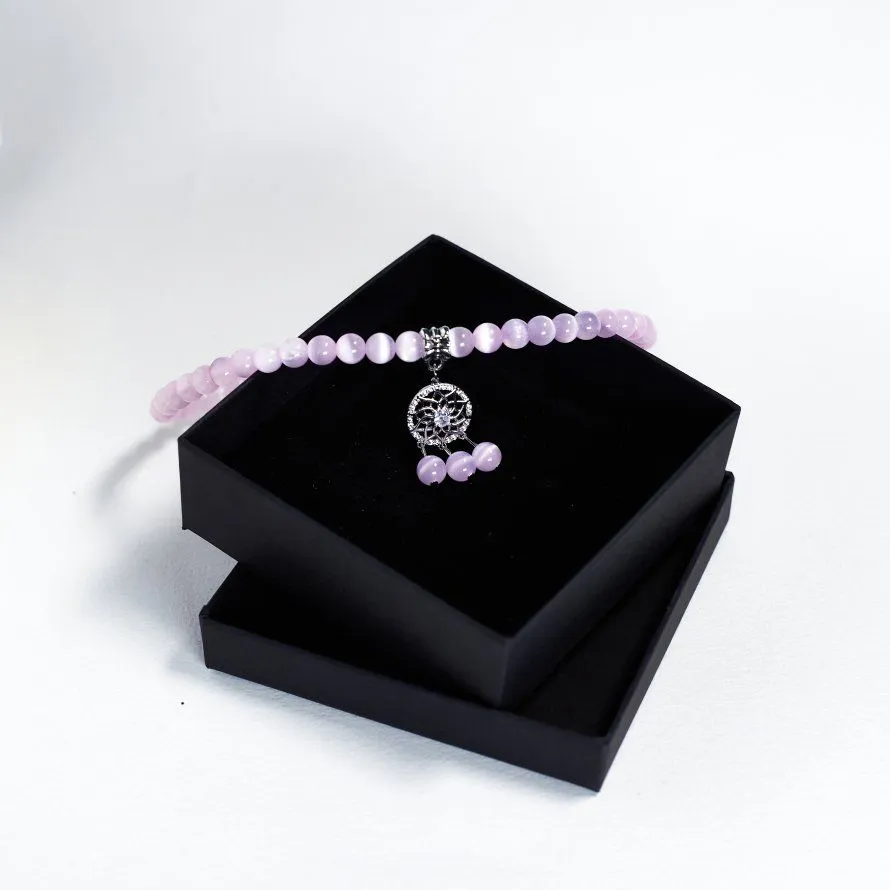 Чокер "Розовый рассвет", розовый селенит