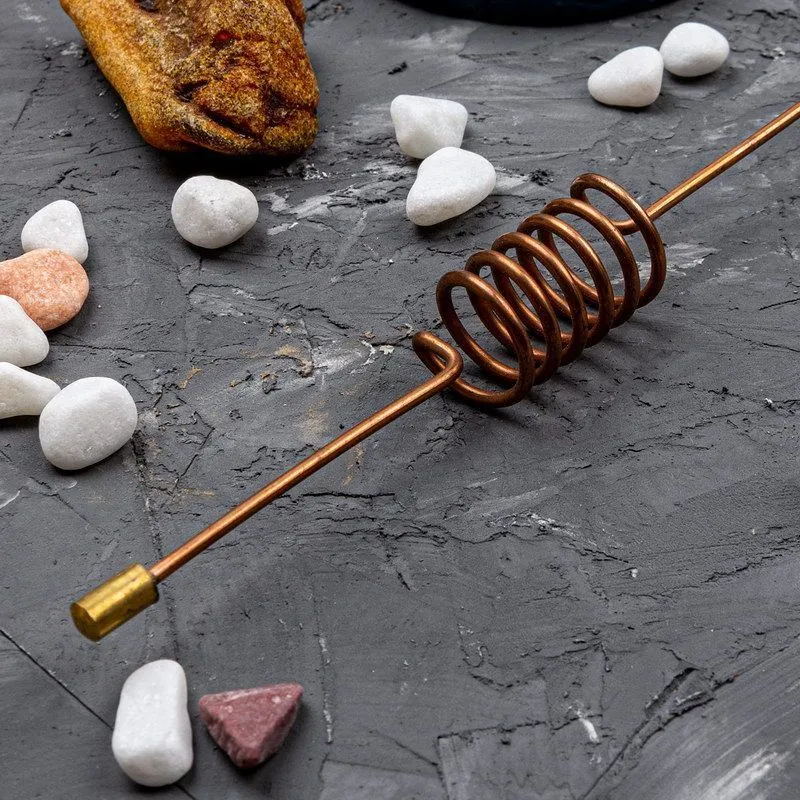 Биолокационная рамка с цилиндрическим резонатором стальная с медным покрытием