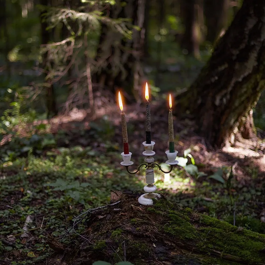 Свеча восковая розовая с травами "Романтика"