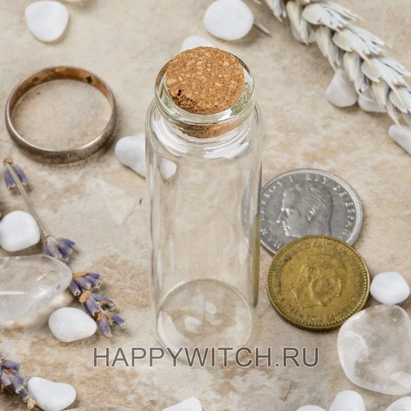 Бутылочка цилиндрическая с пробкой