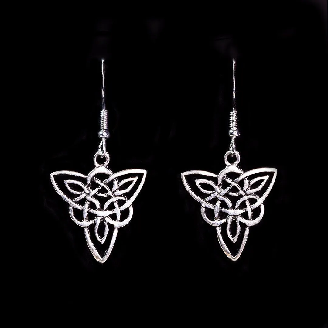 Серьги "Витой трилистник" (застежка крючок) с серебрением