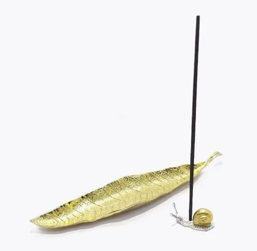 Подставка для благовоний "Улитка на склоне Фудзи" латунь золото