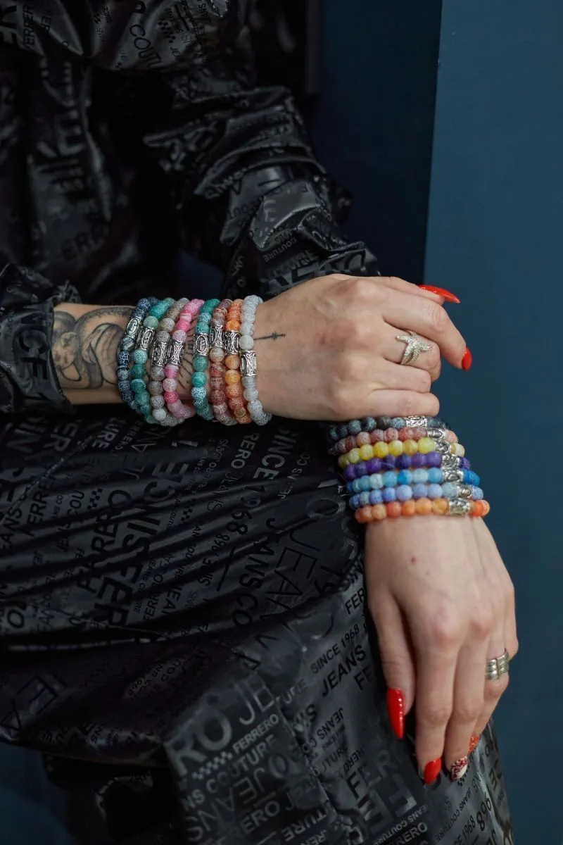 Браслет-талисман с руной Хагалаз "Разрушение преград" из черного агата