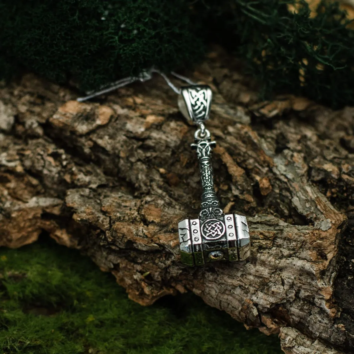 Оберег "Молот Сварога со Звездой Руси" с серебрением