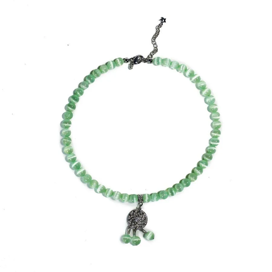 Чокер "Сон травы", зелёный селенит