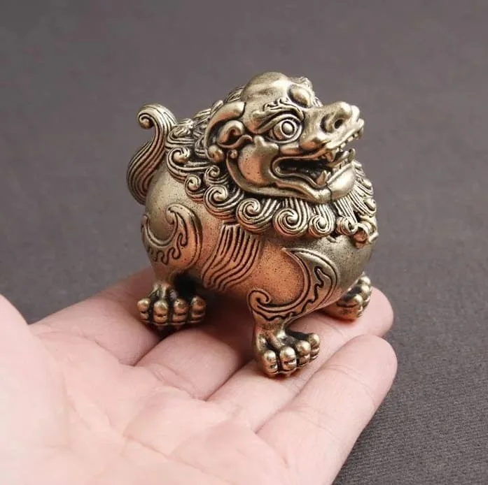 Мини-курильница "Снежный лев" бронзовая