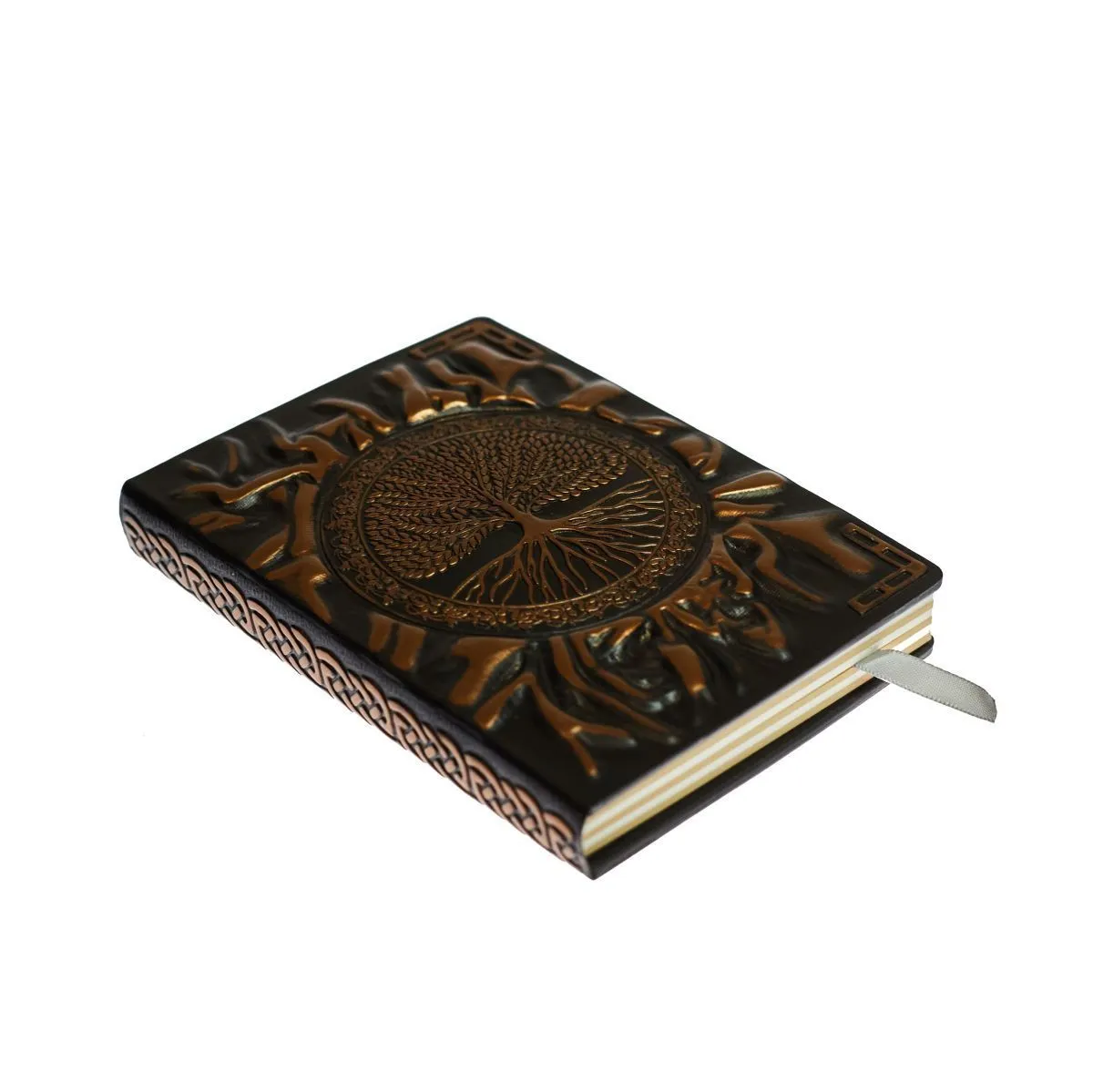 Блокнот для записей "Мировое древо", медный, 13,5х10 см