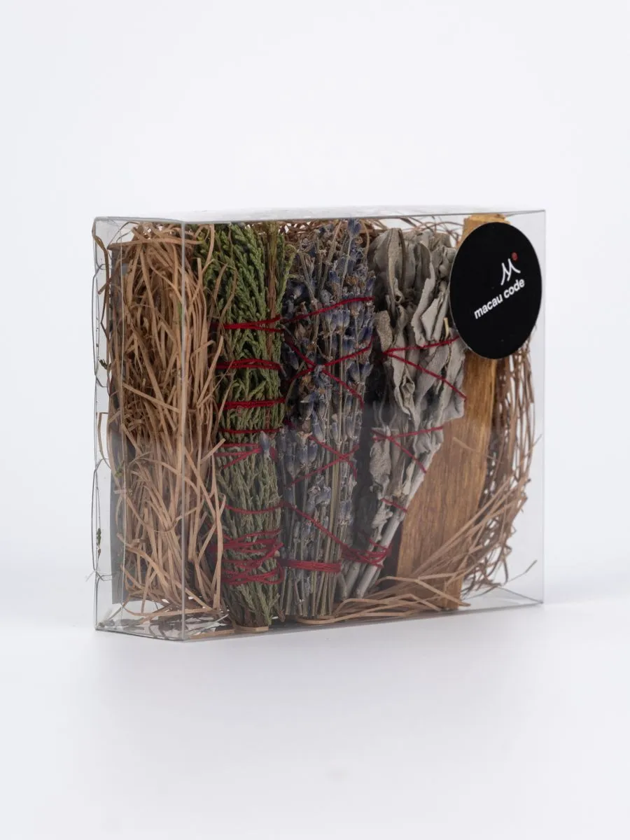 Стартовый набор для окуривания Macao Code (пало санто, белый шалфей, можжевельник, лаванда)