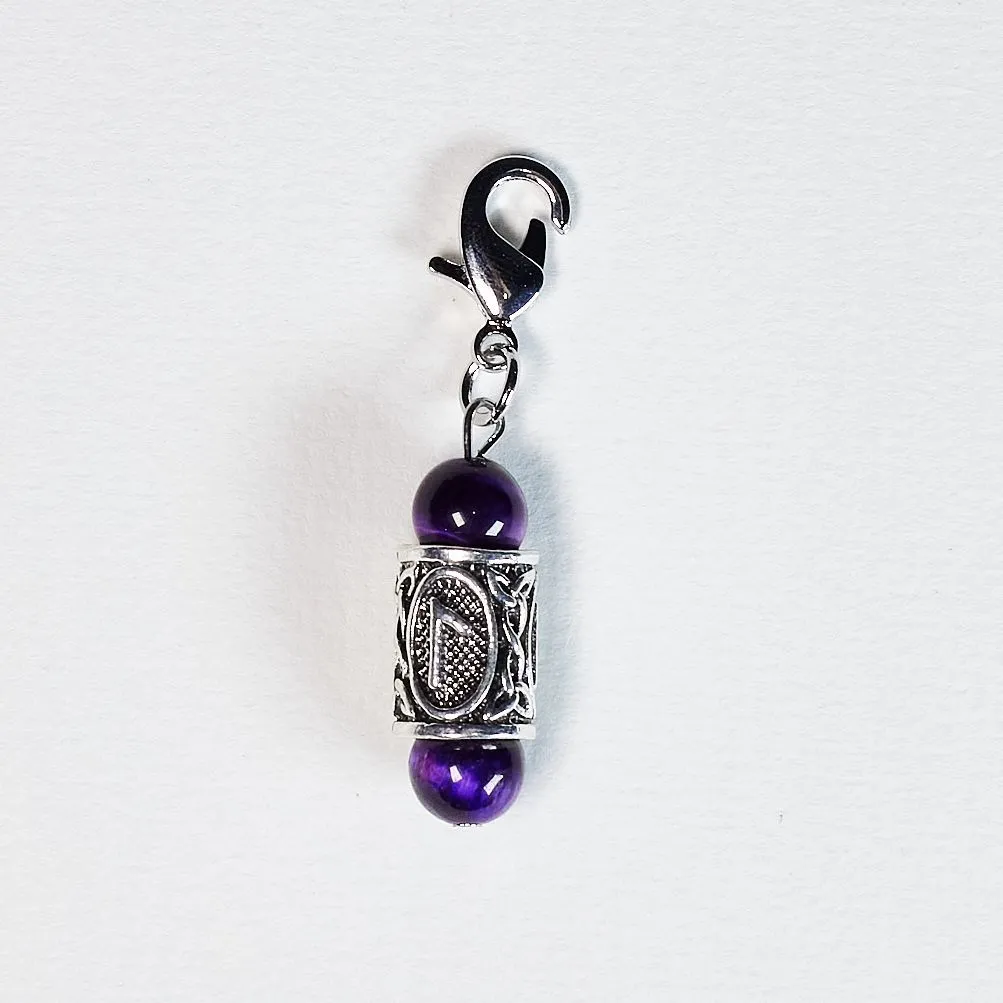 Брелок "Знак судьбы" с руной, тонированный тигровый глаз