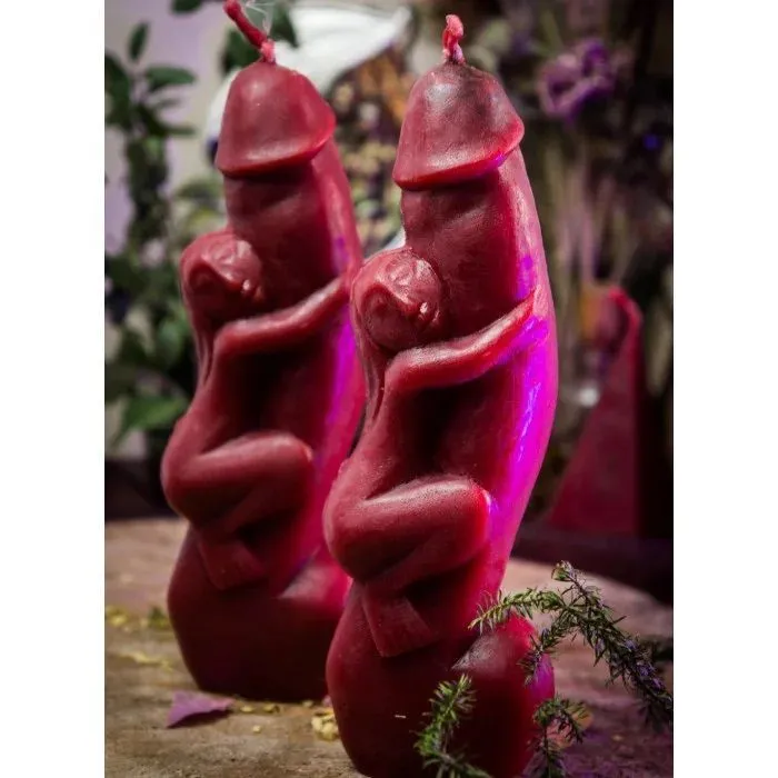 Свеча восковая "Сексуальная энергия" (бордовый)