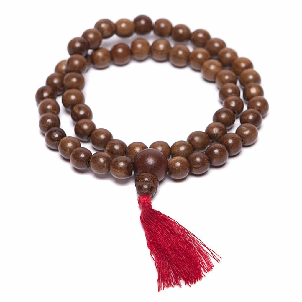 Буддийские четки, 108 бусин, абрикосовое дерево