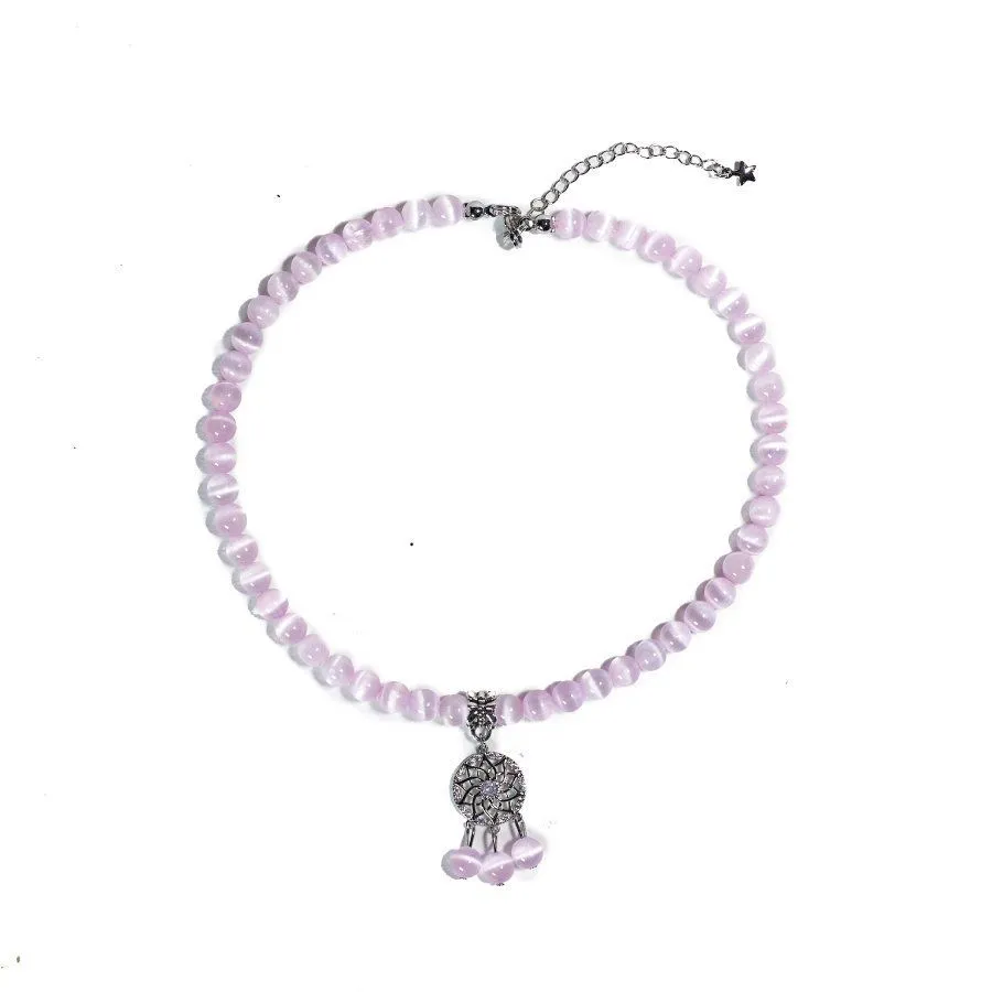 Чокер "Розовый рассвет", розовый селенит