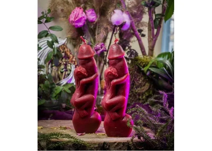 Свеча восковая "Сексуальная энергия" (бордовый)